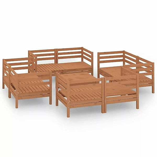 9-tlg. Garten-lounge-set Honigbraun Massivholz Kiefer günstig online kaufen