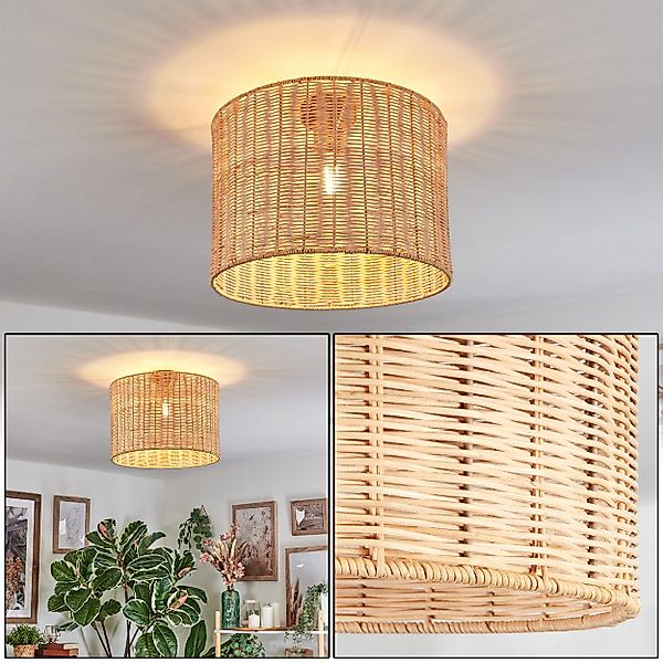 hofstein Deckenleuchte Deckenlampe aus Metall/Rattan in günstig online kaufen