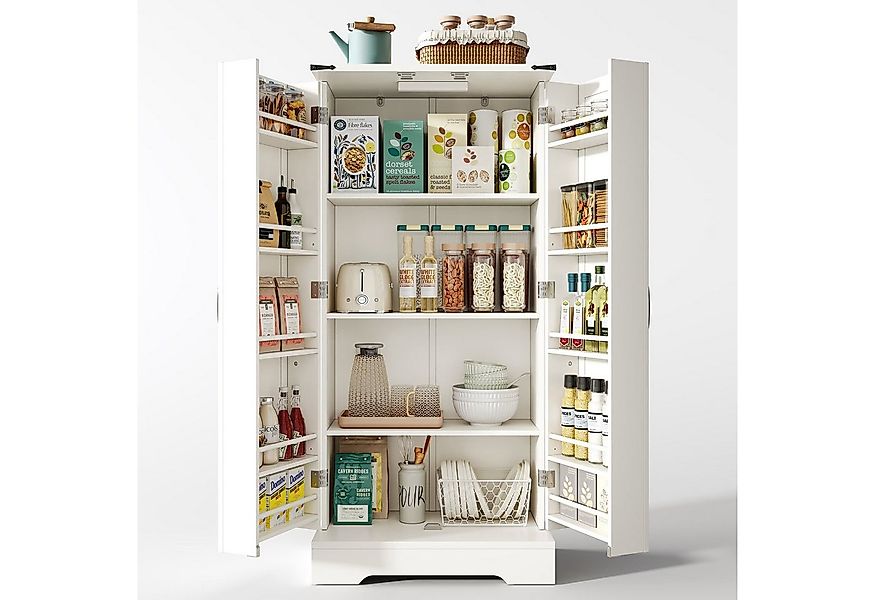 ANYSUN Mehrzweckschrank Multifunktionaler Küchenschrank mit LED-Lampe (Set, günstig online kaufen