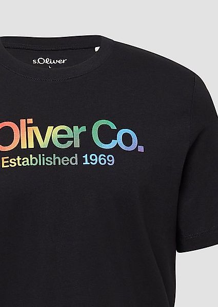 s.Oliver Kurzarmshirt T-Shirt mit Regenbogen-Motiv günstig online kaufen