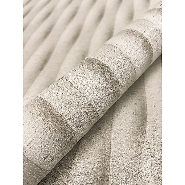 Newroom Vliestapete Sita Helltaupe Streifen Modern Strukturiert FSC® günstig online kaufen