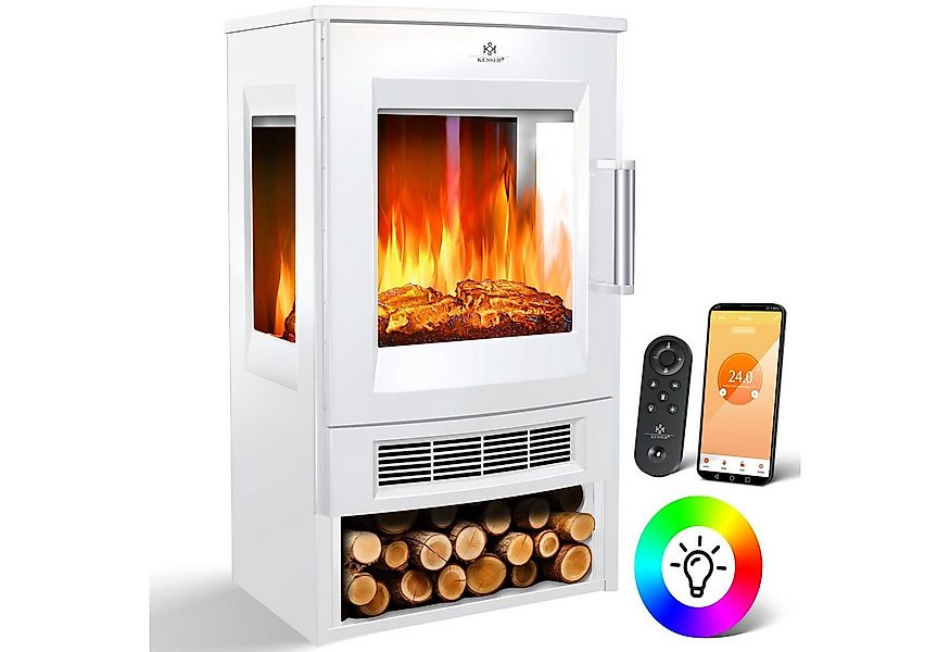 KESSER Elektrokamin, mit Heizung Panorama-Sichtfenster Heizlüfter 9 LED-Fla günstig online kaufen