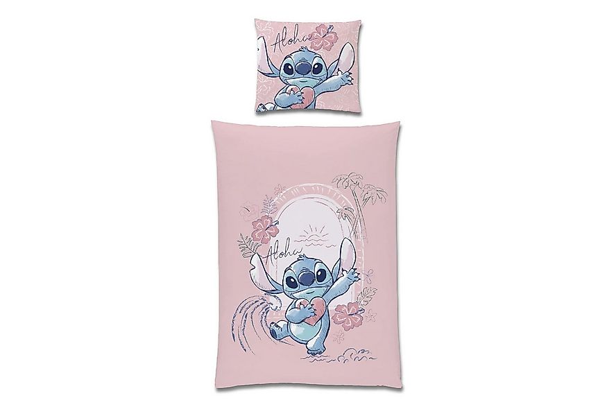 Familando Kinderbettwäsche Lilo und Stitch "Aloha" aus 100% Baumwolle mit R günstig online kaufen