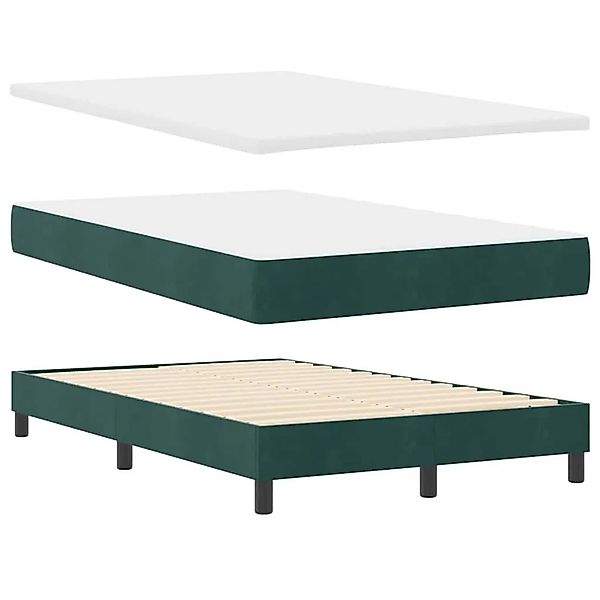 vidaXL Boxspringbett mit Matratze Dunkelgrün 120 x 200 cm Stoff 3339167 günstig online kaufen