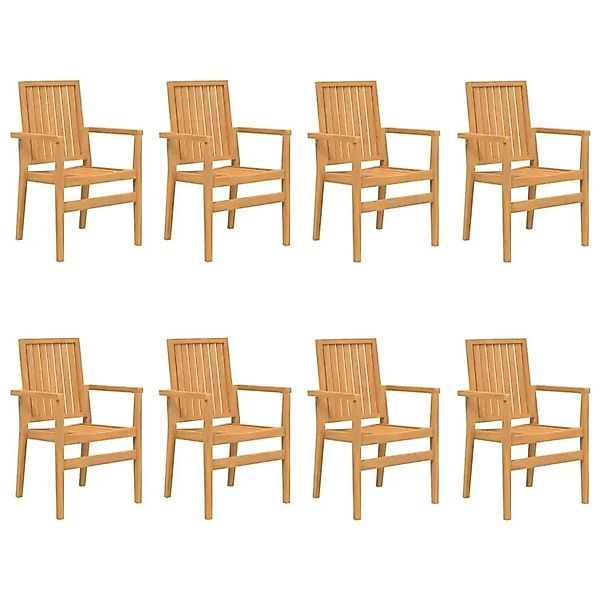 vidaXL Gartenstühle 8 Stk Stapelbar 56,5x57,5x91 cm Massivholz Teak 3157903 günstig online kaufen