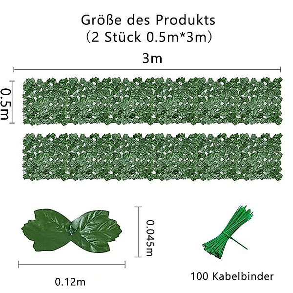 NUODWELL Balkonsichtschutz Künstliche Efeu Garten Sichtschutz,Künstliche günstig online kaufen