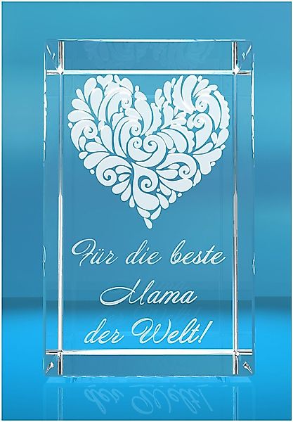 Dekofigur 3D Glasquader I Motiv: Verziertes günstig online kaufen