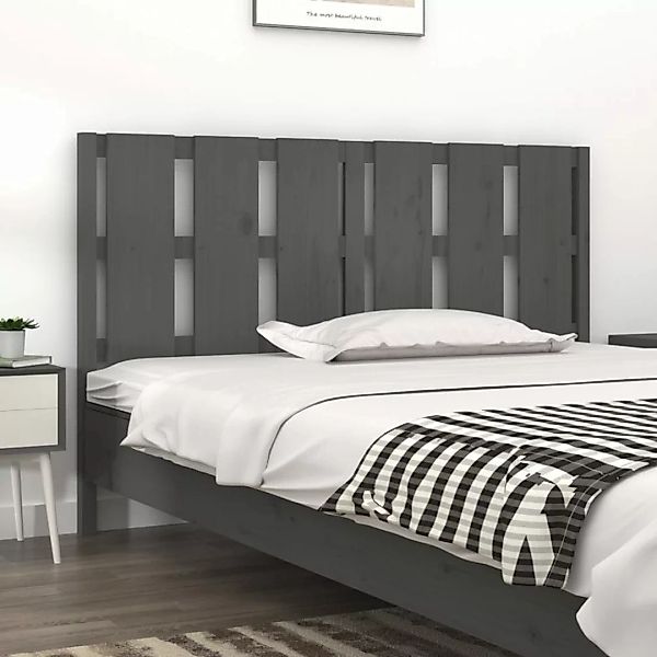 Vidaxl Bett-kopfteil Grau 155,5x4x100 Cm Massivholz Kiefer günstig online kaufen