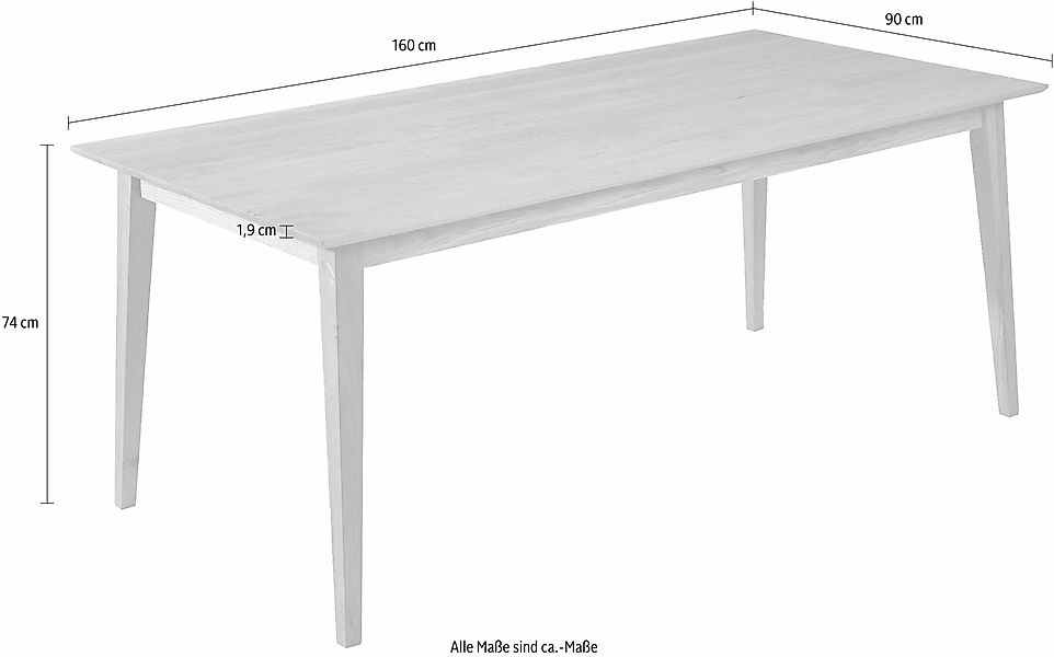 massivline&more Esstisch "Filippa", Gestell aus Massivholz günstig online kaufen