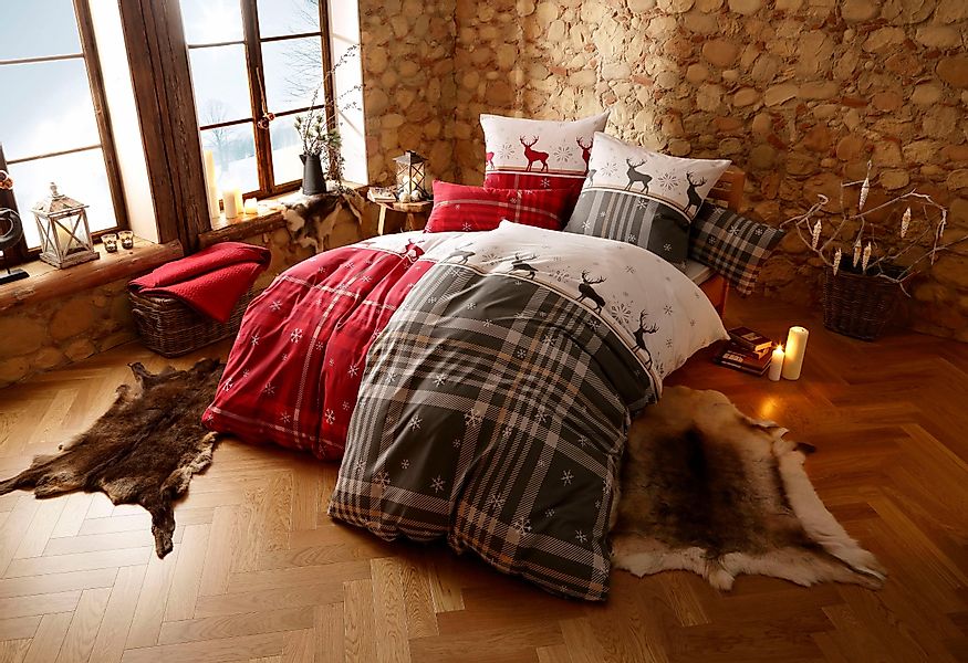 my home Bettwäsche Wenda, Biber, 2 günstig online kaufen