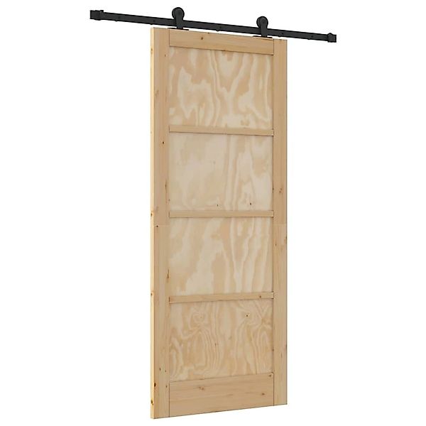 vidaXL Schiebetür ORKDAL Natur und Schwarz 83 x 202 cm 3333448 günstig online kaufen