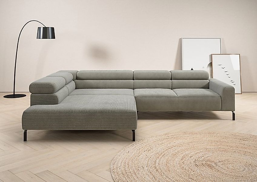 PLACES OF STYLE Ecksofa »Antonelli, L-Form, inkl. Kopfteilverstellung, Brei günstig online kaufen