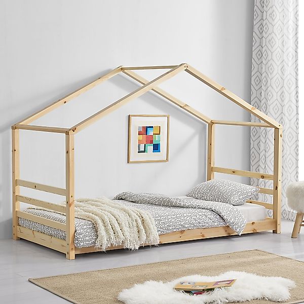 en.casa Kinderbett, »Vardø« Hausbett aus Kiefernholz günstig online kaufen