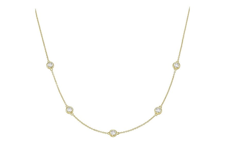 Luigi Merano Goldkette Ankerkette mit Zirkonia, Gold 375 günstig online kaufen