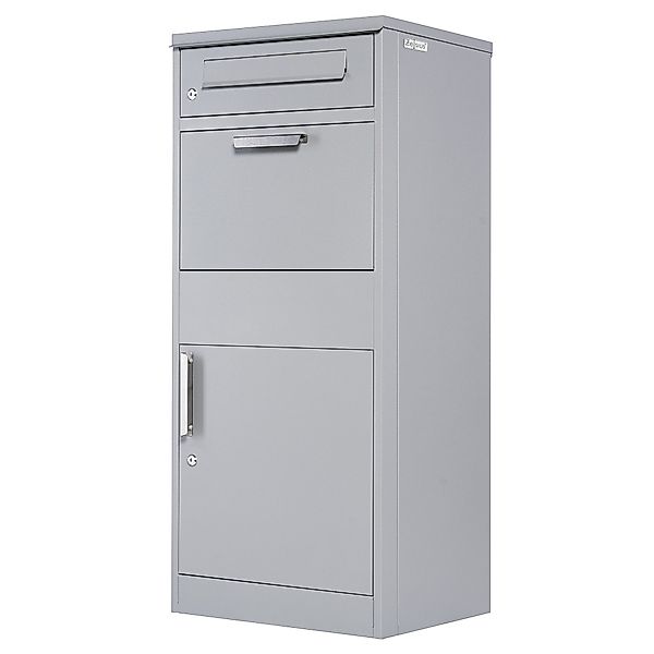 Zelsius Paketbriefkasten RAL9007 Grau, Stahl Briefkasten günstig online kaufen