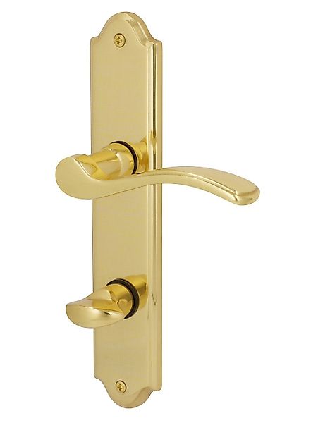 Alpertec Drückergarnitur Alpertec WC-Langschildgarnitur Lori Messing günstig online kaufen