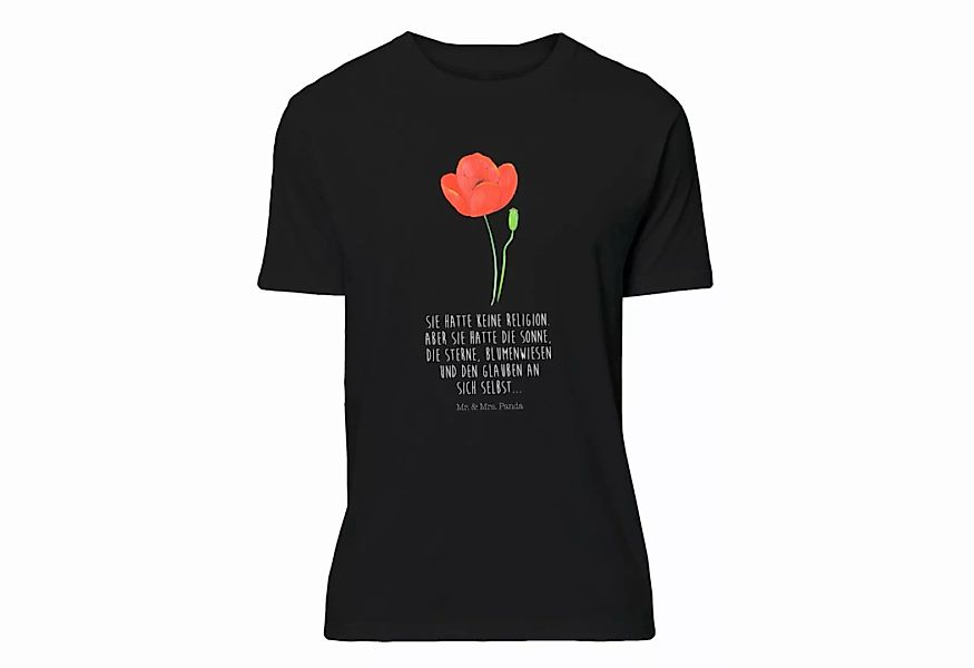 Mr. & Mrs. Panda T-Shirt Mohnblume - Schwarz - Geschenk, Tshirt, T-Shirt mi günstig online kaufen
