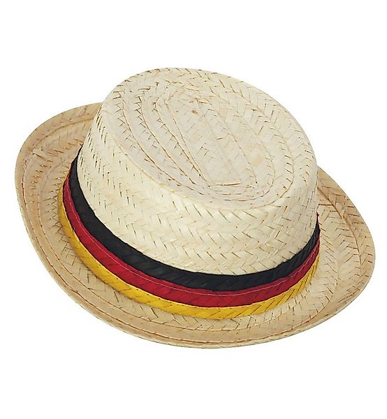 Fries Strohhut Deutschland Strohhut Hut Gr. 58 cm WM EM Fußball Schwarz Rot günstig online kaufen