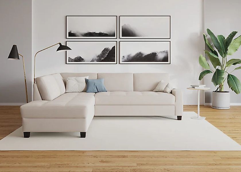 DOMO collection Ecksofa "Florentina zeitlos und elegant, Sitznähte als Desi günstig online kaufen