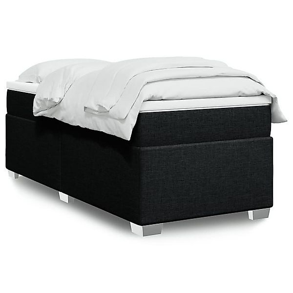 vidaXL Boxspringbett, Boxspringbett mit Matratze Schwarz 100x200 cm Stoff günstig online kaufen