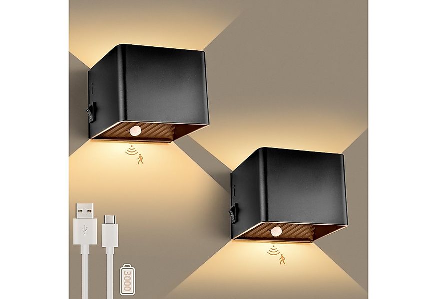 GeyouLux Wandleuchte mit 3000mAh Akku & Bewegungsmelder, 5W 3 Modi 3000K, L günstig online kaufen