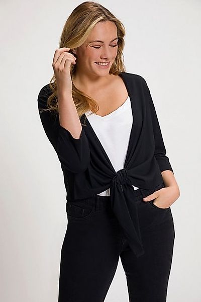 Ulla Popken T-Shirt Bolero kurze Jacke Jersey 3/4-Arm Saumknoten günstig online kaufen
