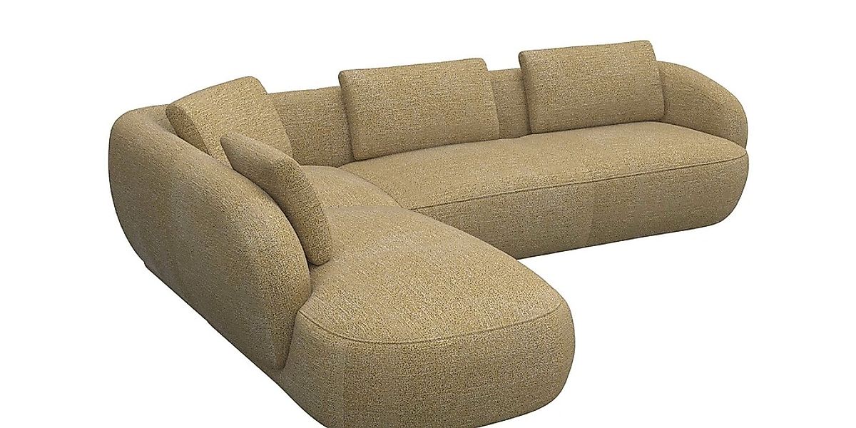 FLEXLUX Ecksofa »Torino, rund, L-Form, Sofa-Ecke mit Ottomane«, Modernes, o günstig online kaufen