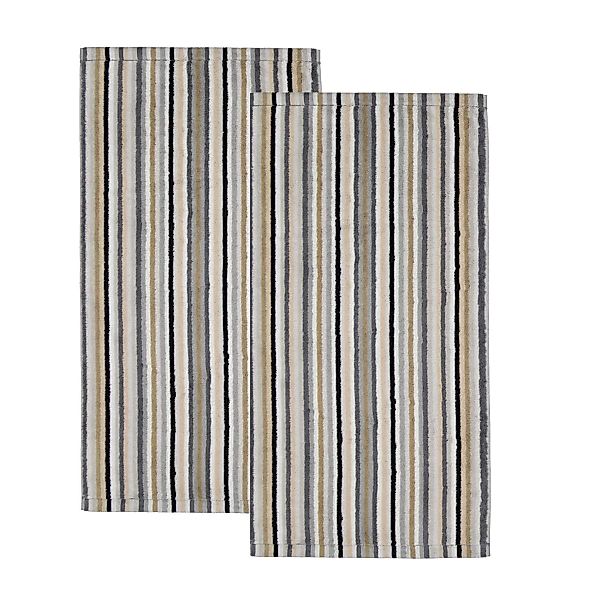 Cawö Handtuch 2 Stück Cawö Life Style Handtücher 7048-37 Streifen kiesel 50 günstig online kaufen