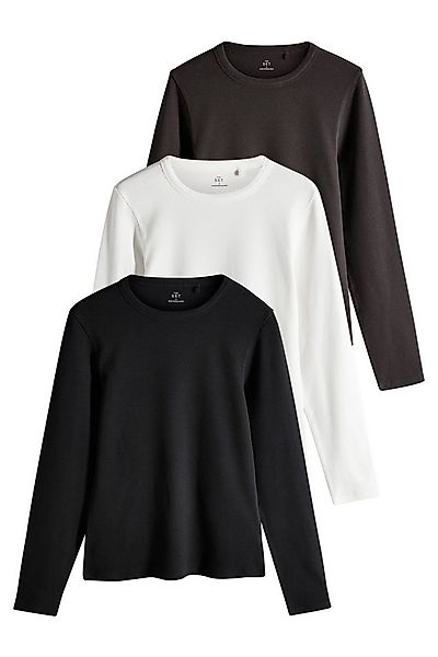 The Set Langarmshirt The Set Langärmelige gerippte Tops, 3er-Pack (3-tlg) günstig online kaufen