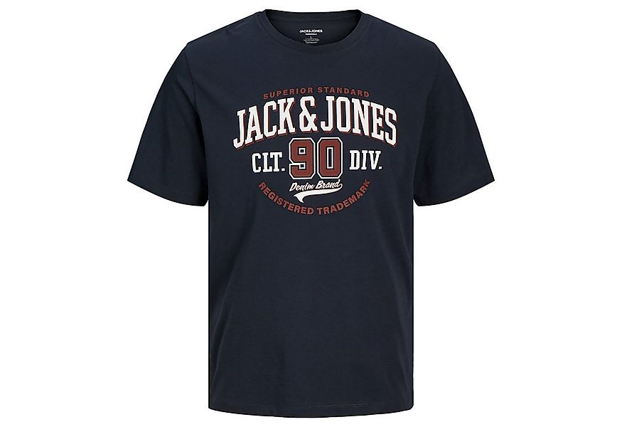 Jack & Jones Rundhalsshirt Jack&Jones Übergröße T-Shirt navy Logoprint JJEL günstig online kaufen