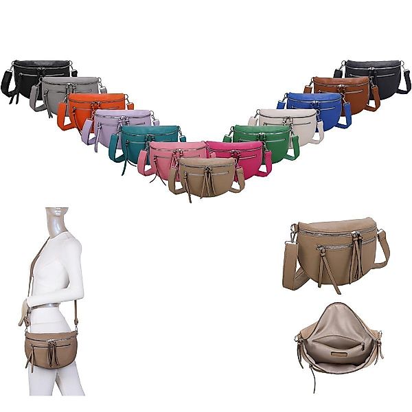 ITALYSHOP24 Bauchtasche Damen Gürteltasche Hüfttasche Bodybag günstig online kaufen