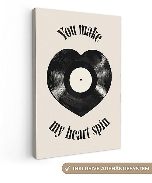 OneMillionCanvasses® Leinwandbild Liebe - Musik - Zitat, Fotodruck (1 St), günstig online kaufen