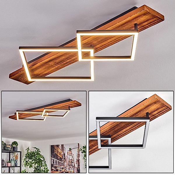 hofstein Deckenleuchte Deckenlampe aus Metall/Holz/Kunststoff in günstig online kaufen