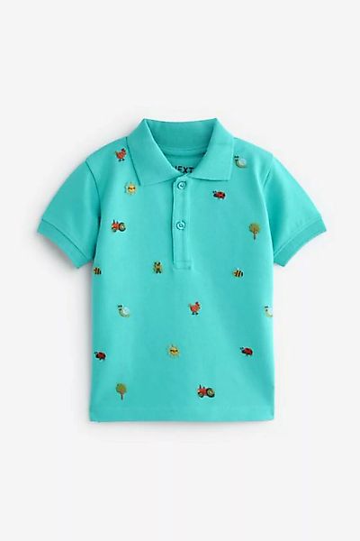 Next Poloshirt Kurzärmeliges Polohemd mit durchgehender Stickerei (1-tlg) günstig online kaufen