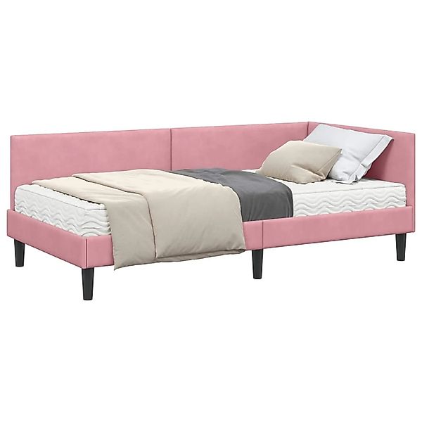 vidaXL Eckbettgestell mit Matratze Sonstiges 2-Tlg Grau Samt 3393771 günstig online kaufen