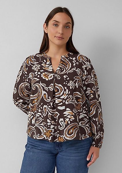 s.Oliver Langarmbluse Bluse Strukturierte Viskosemix-Bluse mit All-over-Pri günstig online kaufen