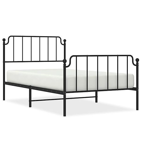 vidaXL Bettgestell mit Kopf- und Fußteil Metall Schwarz 107x203 cm Modell 1 günstig online kaufen