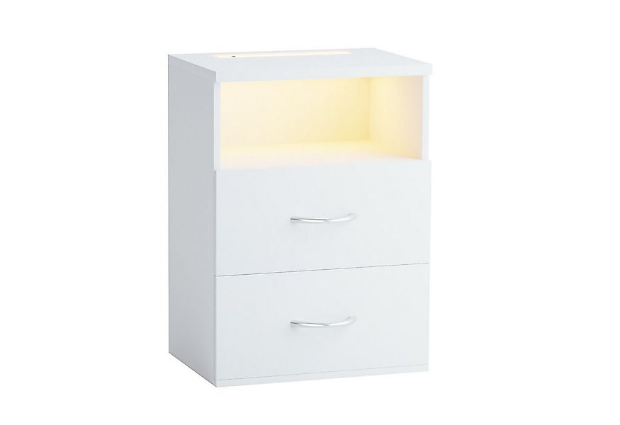 Casaria Nachttisch Jamie (1-St), mit Touch LED Beleuchtung 40x28x55cm Dimmb günstig online kaufen