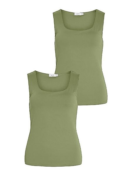 Vila Shirttop 2er-SET Tank Top Bluse Figurbetont (2-tlg) 8457 in Grün günstig online kaufen