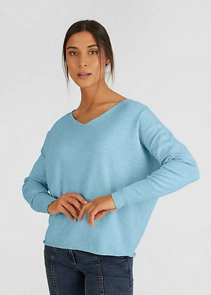 eve in paradise V-Ausschnitt-Pullover Gesa mit überschnittenen Ärmeln günstig online kaufen