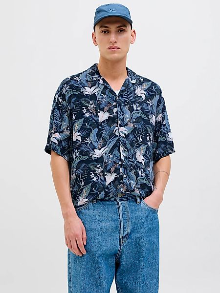 Jack & Jones Kurzarmhemd "JJEJEFF TROPICAL AOP RESORT SHIRT SS SN", mit All günstig online kaufen