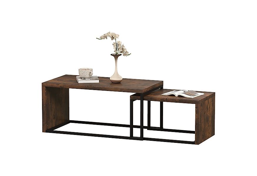 furnicato Couchtisch 2er-Set Sofatisch Beistelltisch 90x48x42/59x42x36 (1-S günstig online kaufen