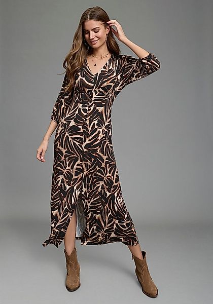 Laura Scott Maxikleid mit Zierknopfleiste und Alloverprint in angesagten Na günstig online kaufen