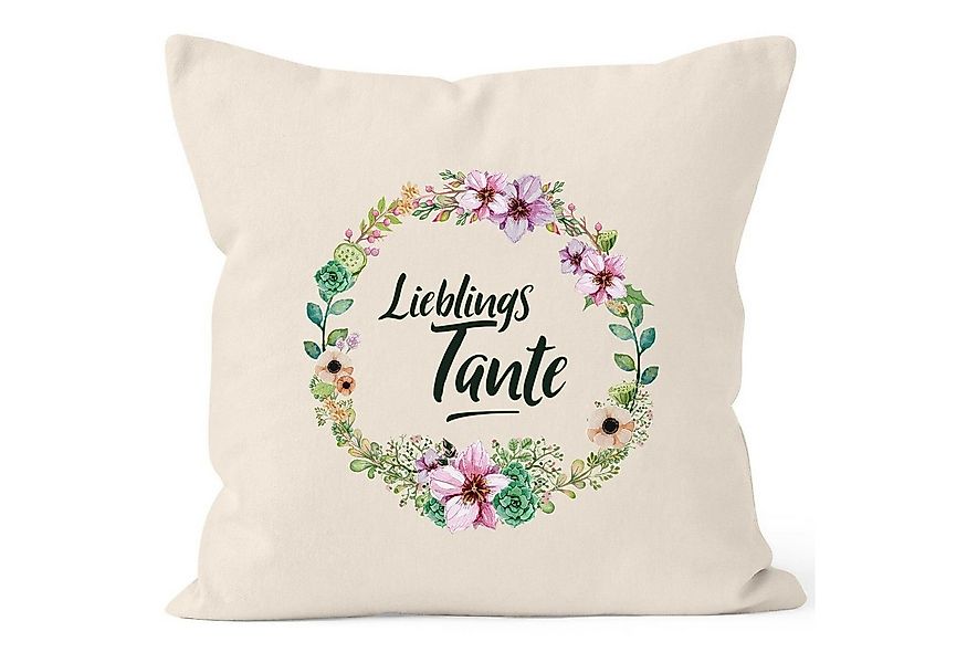 MoonWorks Dekokissen Kissenbezug Geschenk für Tante Lieblingstante Blumen B günstig online kaufen