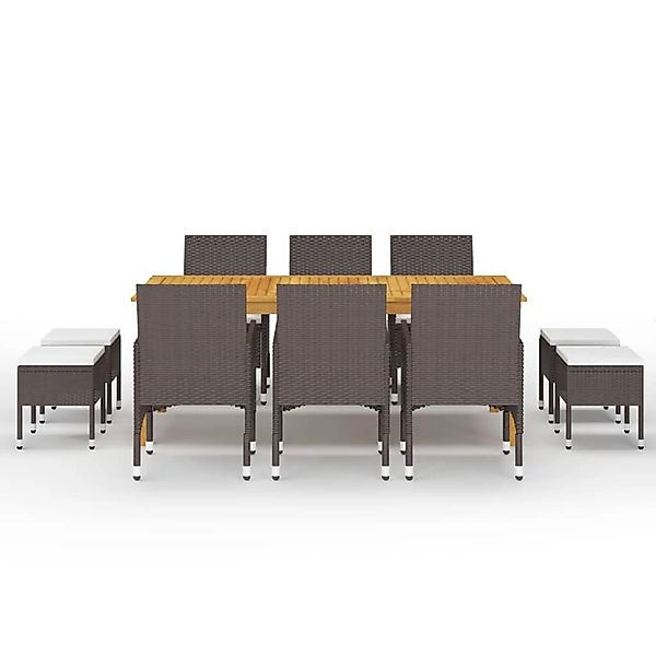 vidaXL 11-tlg Garten-Essgruppe Braun günstig online kaufen