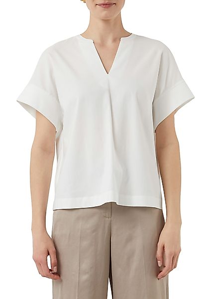 Comma T-Shirt mit geschlitztem Rundhalsausschnitt günstig online kaufen