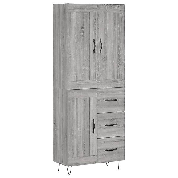 vidaXL Highboard Grau Sonoma 69,5x34x180 cm Holzwerkstoff 3200039 günstig online kaufen