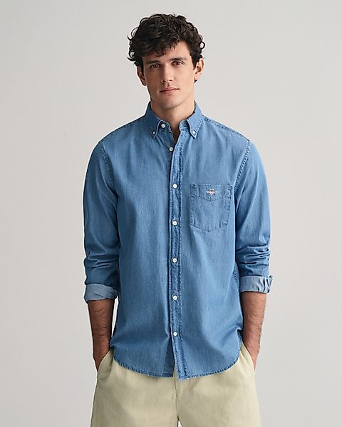 Gant Langarmhemd Regular Fit Denimhemd Jeanshemd günstig online kaufen