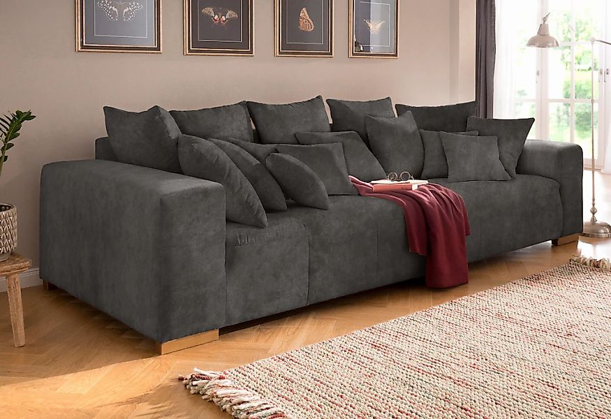 Home affaire Big-Sofa "Neapel" mit vielen losen Kissen, in 2 Bezugsqualität günstig online kaufen