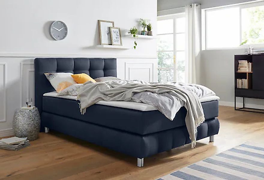 andas Boxspringbett "Salo XXL" in Samtoptik oder Struktur, 6 Breiten in Übe günstig online kaufen